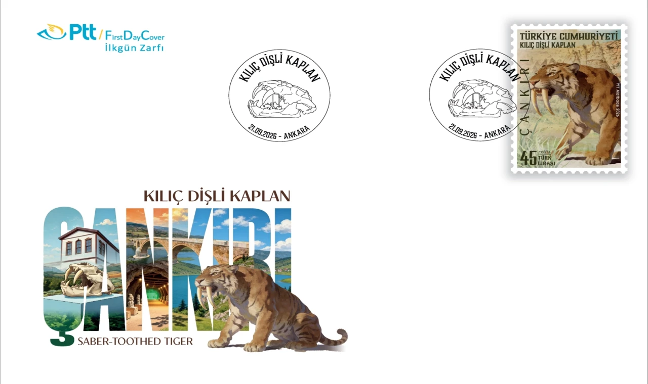 PTT’den ”Kılıç Dişli Kaplan” temalı anma pulu