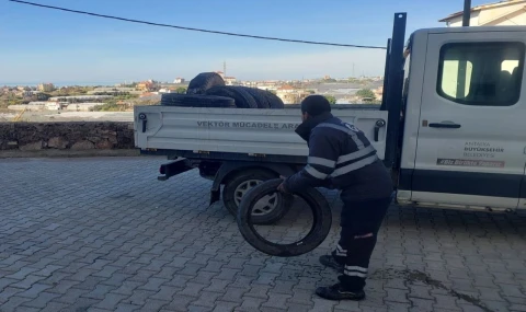 Büyükşehir atık lastikleri ekonomiye kazandırıyor