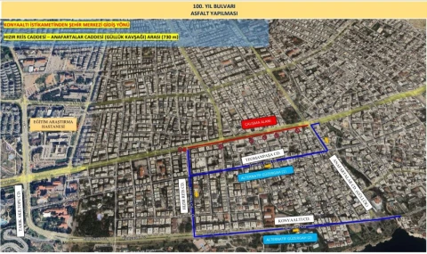 O yol trafiğe kapatılıyor asfalt çalışması var